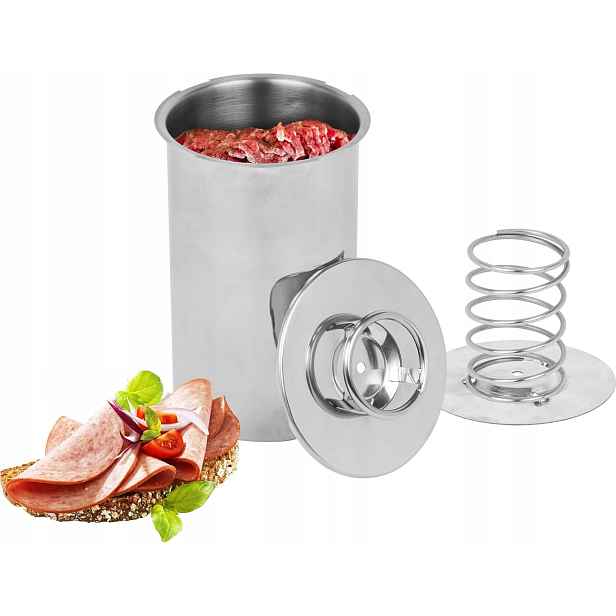 Tlakový Hrnec Na Šunku Z Nerezové Oceli 1,5 Kg Pro Domácí Výrobu Uzenin A Paštik
