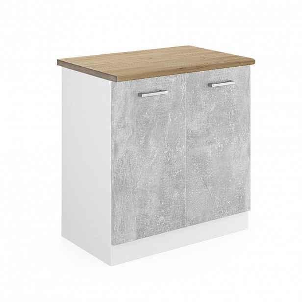 Vicco SKŘÍŇKA POD DŘEZ R-Line Beton 80 cm , PD Dub