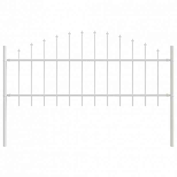 vidaXL Zahradní plot WOERDEN 170 x 115 cm Práškově lakovaná ocel Bílá