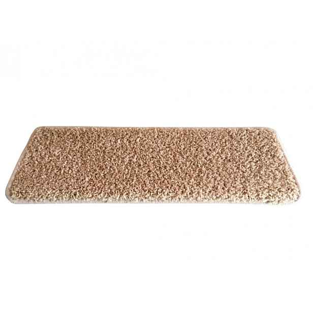 Nášlapy na schody Color shaggy béžový obdélník, samolepící - 24x65 obdélník (rozměr včetně ohybu) Vopi