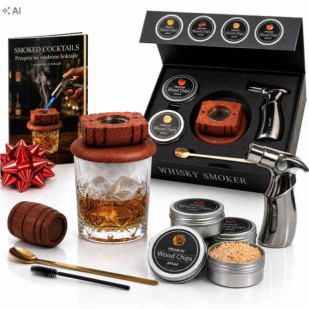 Sada na uzení Whisky Smoker Dárek pro muže k 40. narozeninám