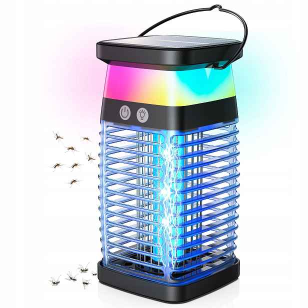 Silná solární lampa proti komárům a můrám pro hubení škůdců, akumulátor