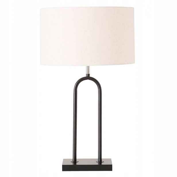 Stolní Lampa kovová konstrukce 65 cm Černá Bílá
