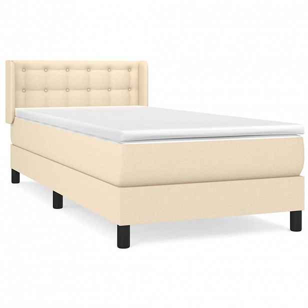 vidaXL Box spring postel s matrací krémová 80 x 200 cm textil