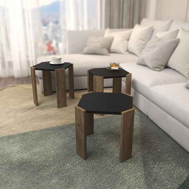 Konferenční stolek Lori - Anthracite, Walnut