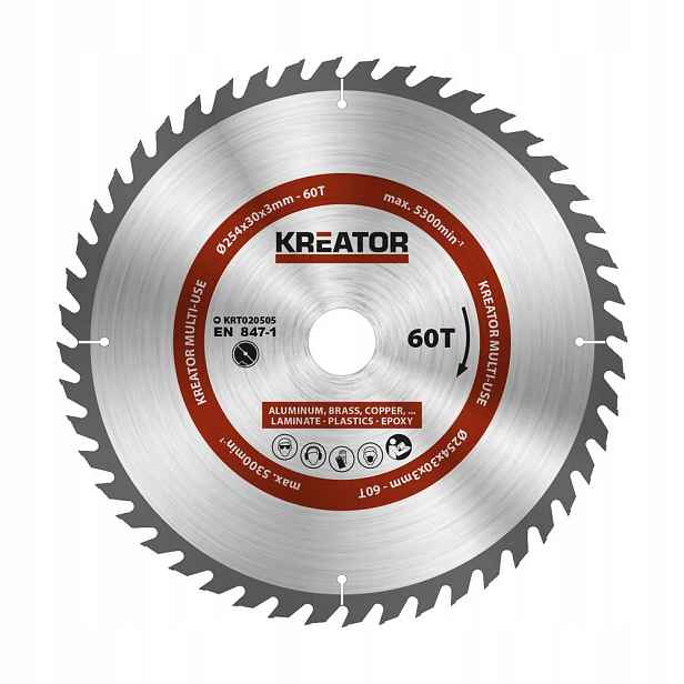 Kreator KRT020505 Pilový kotouč univerzální 254mm, 60T