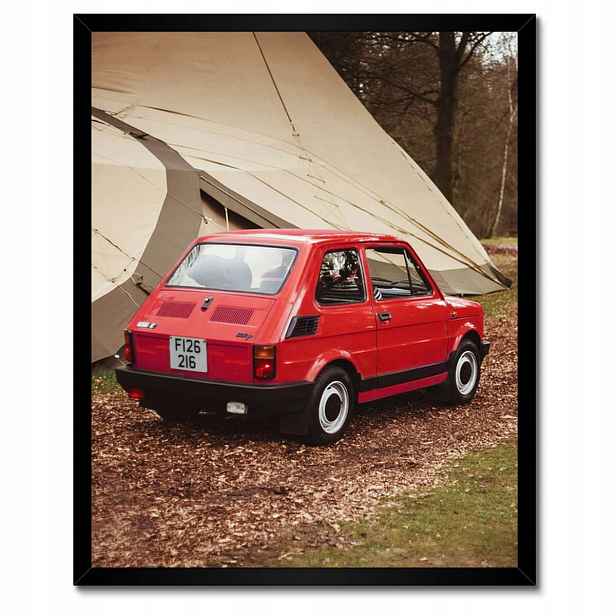 Plakáty v rámu 40x50 Červený malý Fiat 126p