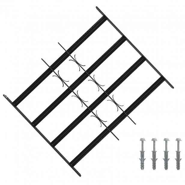vidaXL Zabezpečovací mříž pro okna se 4 příčnými lištami 3 ks 43-74 cm