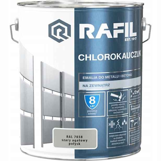 Rafil Chlorkaučukový Smalt 10 L Šedý Achátový Ral 7038 Lesk