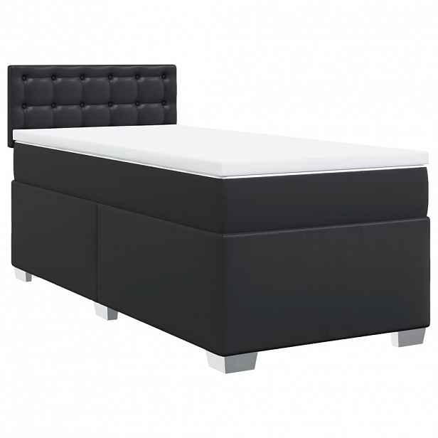 vidaXL Box spring postel s matrací černá 80 x 200 cm umělá kůže