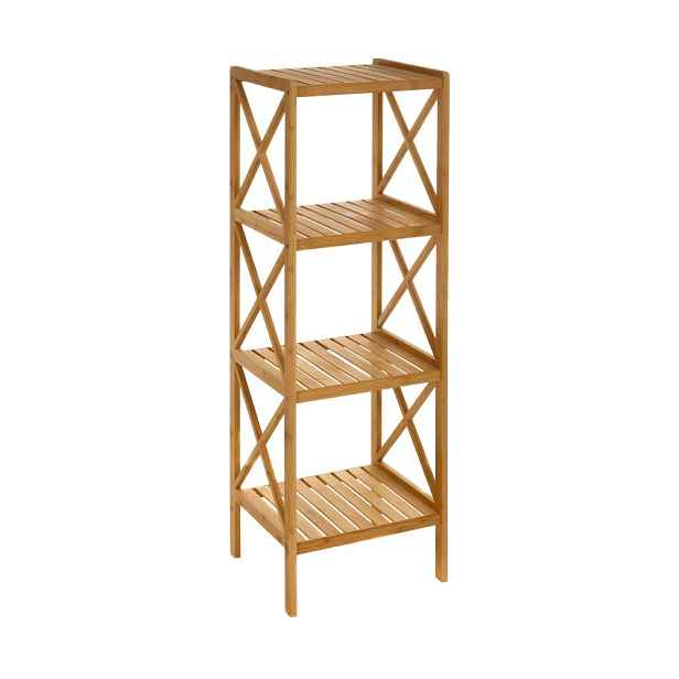 Bambusový koupelnový regál v přírodní barvě 33x119 cm – Casa Selección