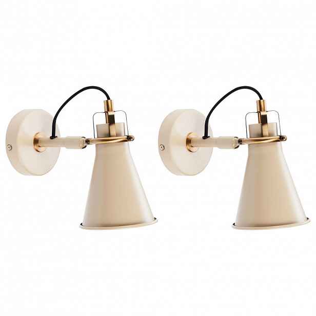 Beliani NÁSTĚNNÁ LAMPA 2 ks sada Béžová/Zlatá Moyola
