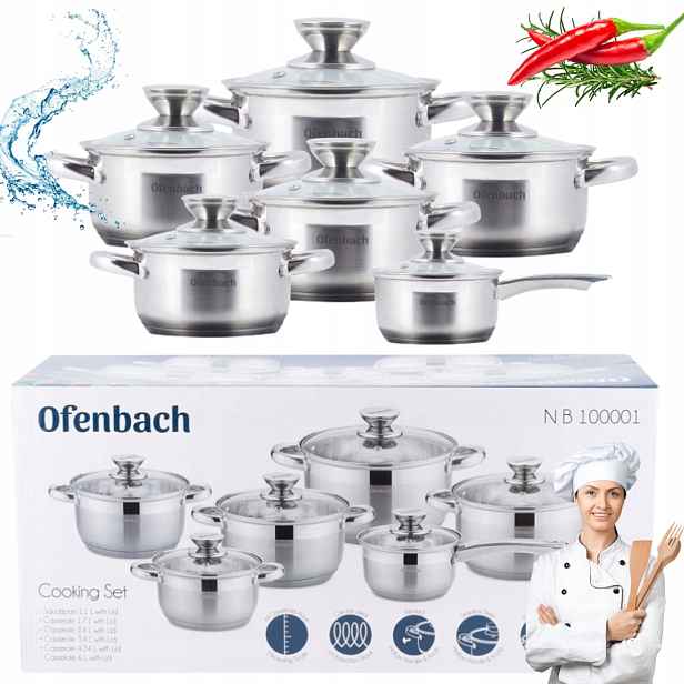 Set Hrnců hrnců s pokličkou 12 dílů Plyn/indukce Ofenbach