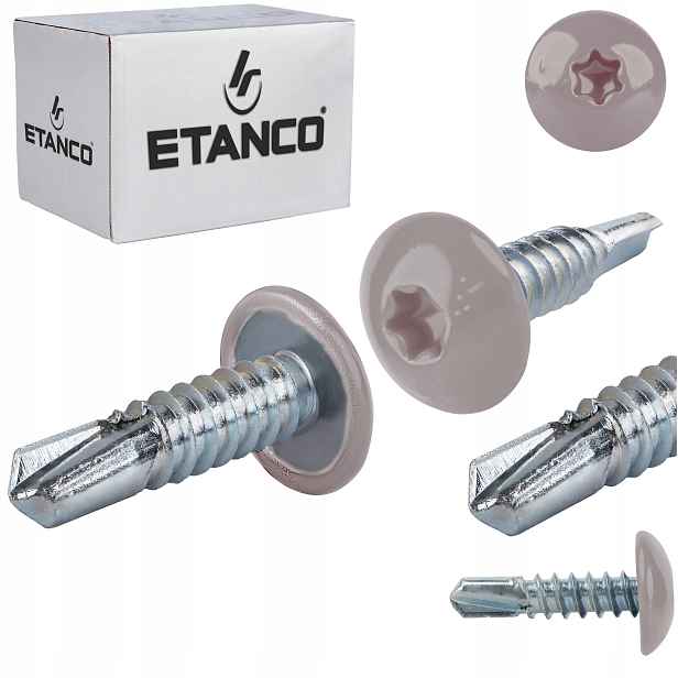 Šrouby do kovu Torx 3 mm 4,8x19 mm Ral 9007 500 ks Etanco GT3 Ph