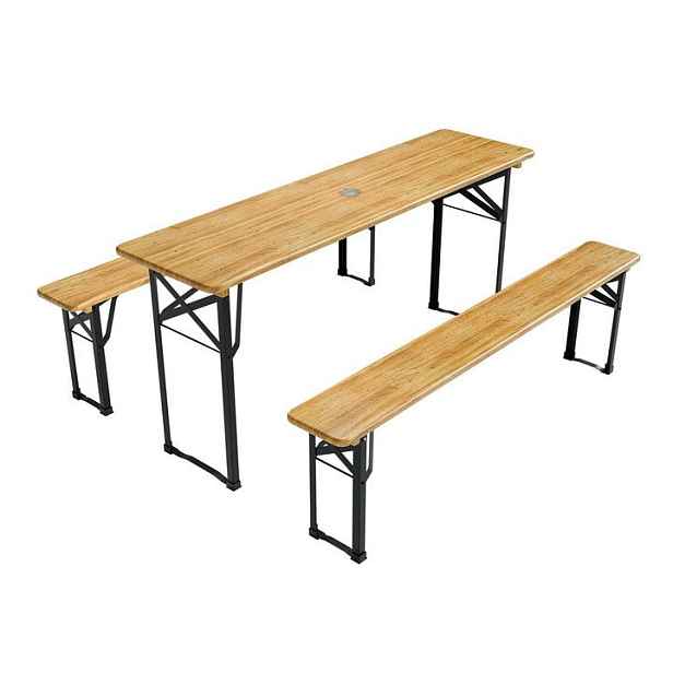 Juskys 107481 zahradní set skládací dřevo kov 170 cm