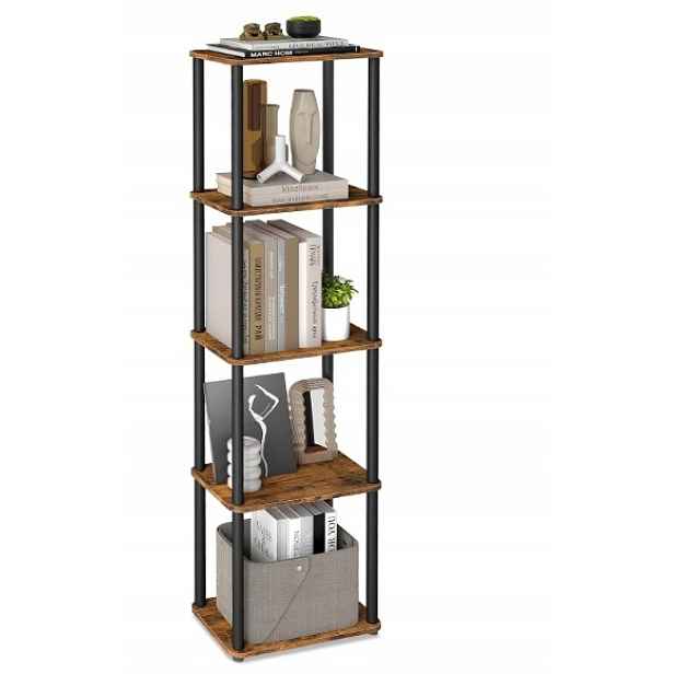 Regál s 5 úrovněmi polic pro kancelářský salon 140 cm, montáž bez použití nářadí