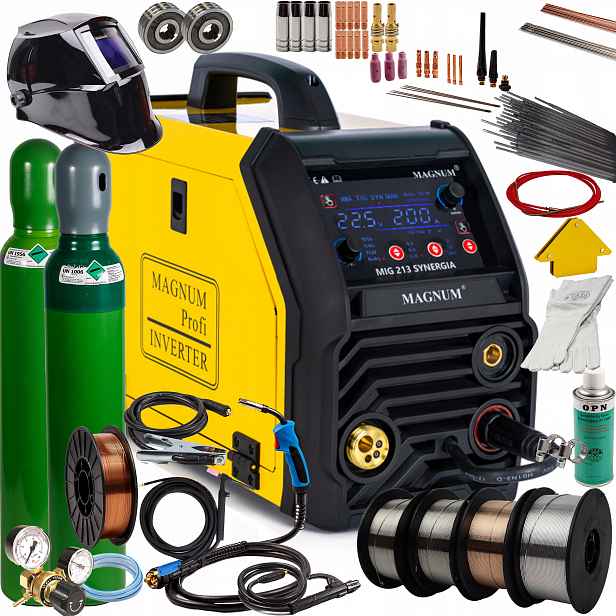 Svařovací stroj Magnum Mig 213 Synergia Mig/mag Mma Tig Flux 200A 230V SET2