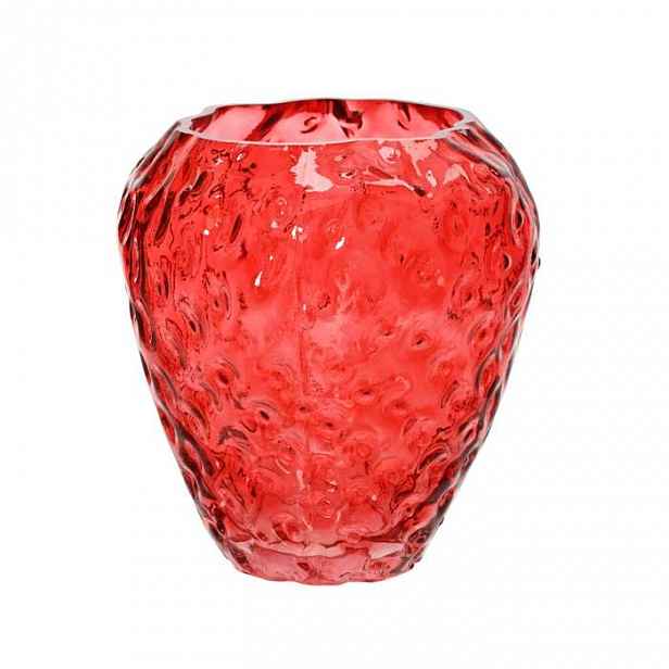 Váza skleněná ve tvaru jahody červená 20cm
