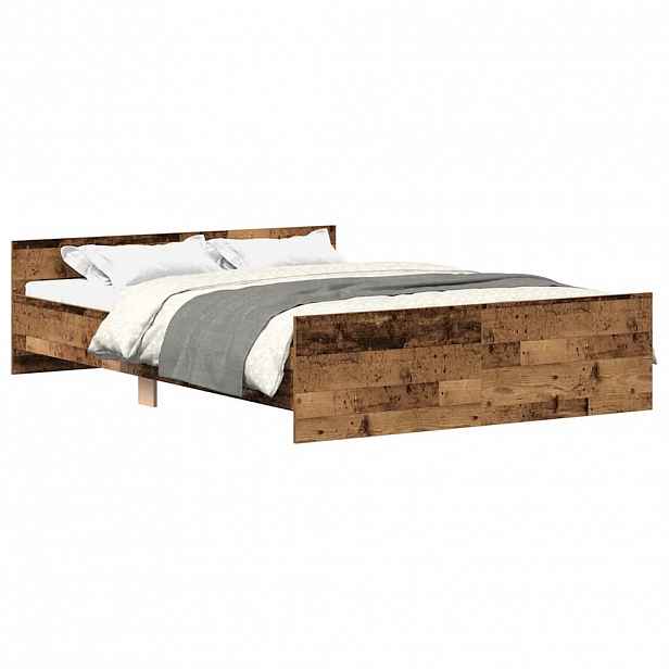 vidaXL Rám postele bez matrace Staré dřevo 150x200cm Technické dřevo