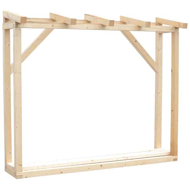 Dřevník ke zdi s pultovou střechou 690×2 126×2 470 mm