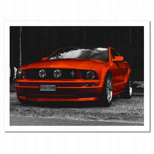 Plakáty v rámu 40x30 Červený Ford Mustang