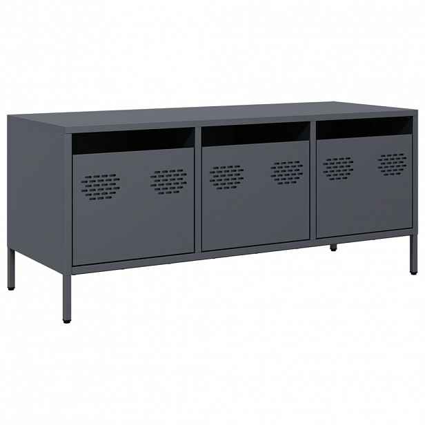 vidaXL TV skříňka antracit 101,5x39x43,5 cm ocel válcovaná za studena