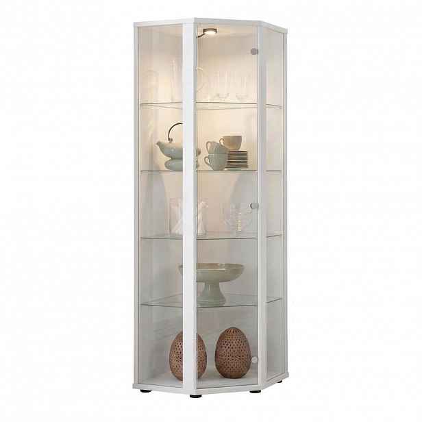 K-Möbel ROHOVÁ VITRÍNA 56,5/56,5/176 cm s LED
