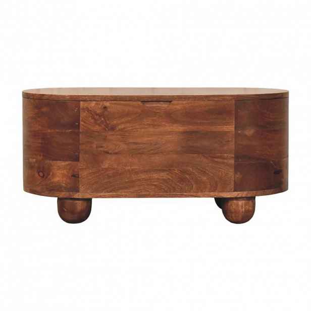 Artisan Furniture KOMODA s povrchem v barvě acid wash, 3 zásuvky, kulaté nohy, šedá