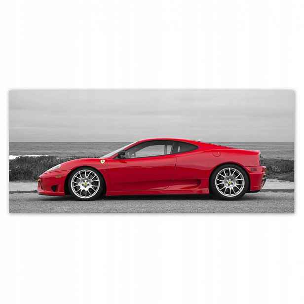 Fototapety 211x91 Červené Ferrari na pláži
