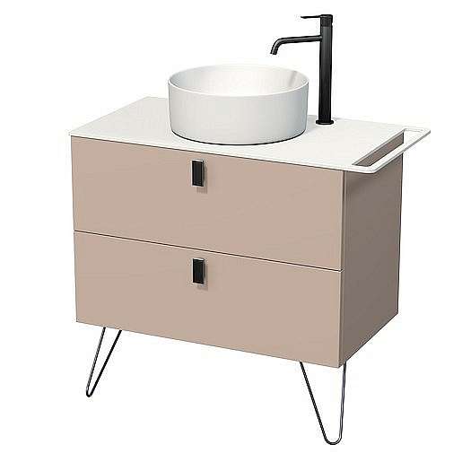 Koupelnová skříňka pod umyvadlo s držákem ručníku Naturel Art Deco 88x55x50 cm Rose Beige ARTDECO80RBBU