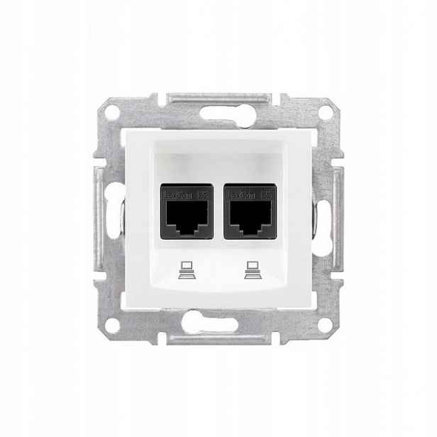 Schneider Electric Sedna zásuvka dvojitá RJ45 kat.5e bílá SDN4400121