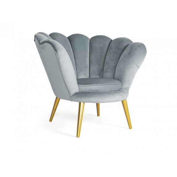 Šedé relaxační křeslo  MAGNOLIA 1 VELVET