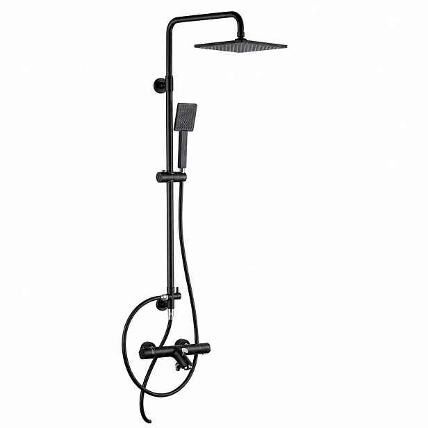 Sprchový Set Černá Dešťová sprcha 23 cm 38 °C s baterií