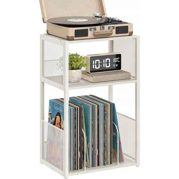 Stojan Na Gramofon 3-ÚROVŇOVÝ, Regál Na 100 Vinylových Desek, Skříňka