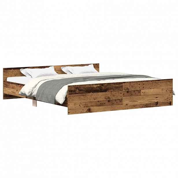 vidaXL Rám postele bez matrace Staré dřevo 160x200cm Technické dřevo
