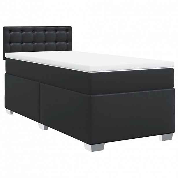 vidaXL Box spring postel s matrací černá 90x190 cm umělá kůže