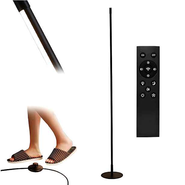 Led Podlahová Rohová Lampa 19W Stmívatelná Dálkový Ovladač A Pedál