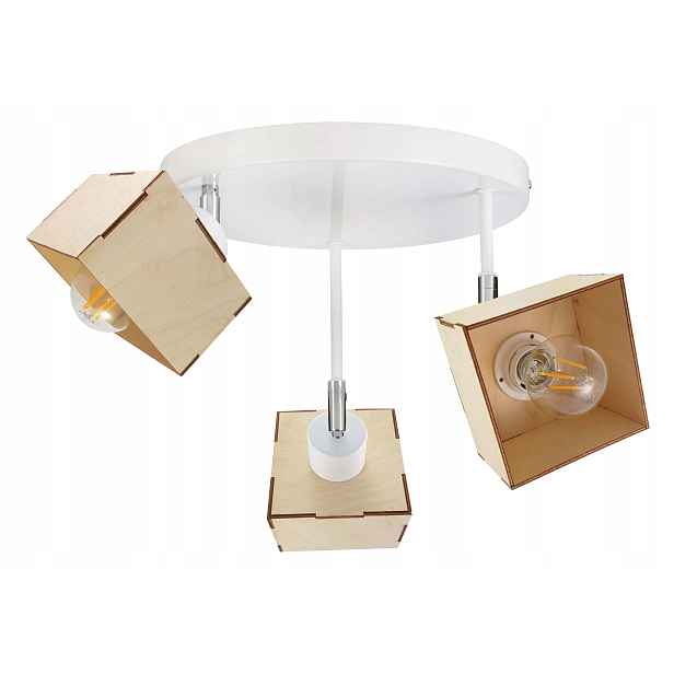 Lampa stropní svítidlo vysoký pohyblivý loftový lustr Dřevo 3