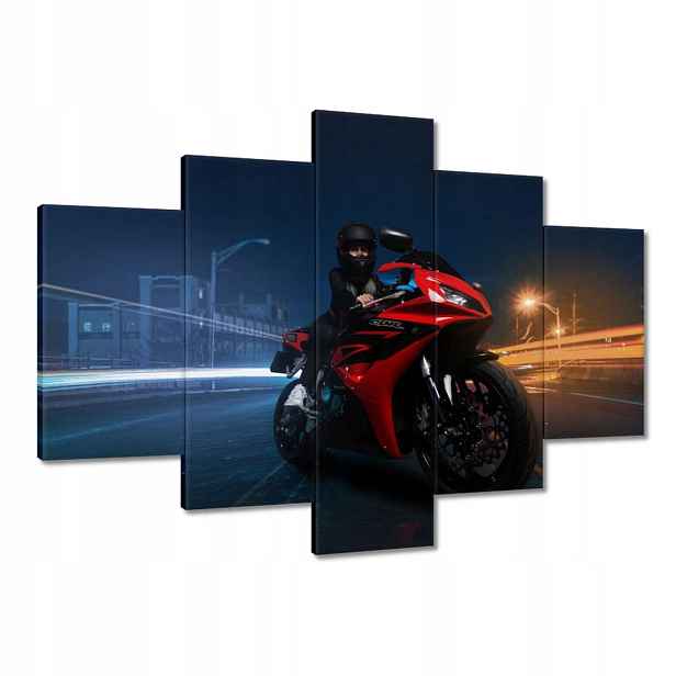 Obrazy 150x105 Červený motocyklový závodník