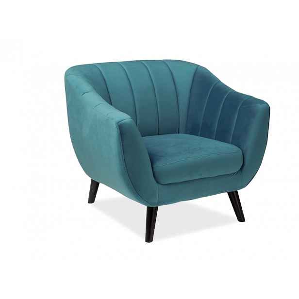 Tyrkysové relaxační křeslo ELITE 1 VELVET