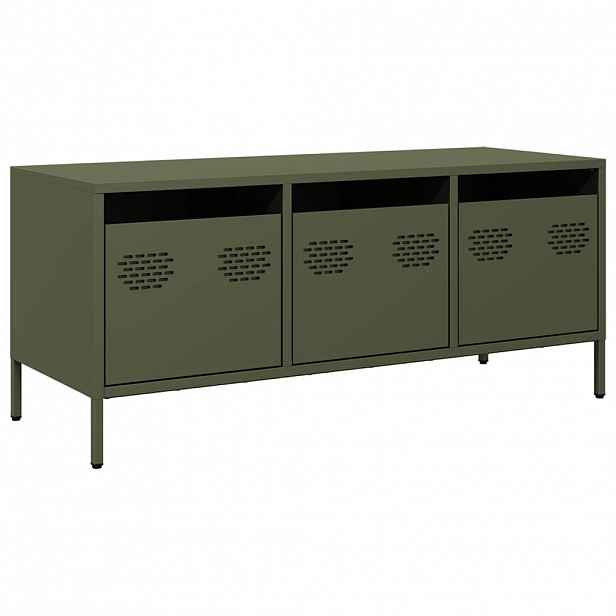 vidaXL TV skříňka olivově zelená 101,5 x 39 x 43,5 cm ocel