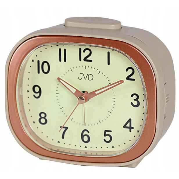 Béžový Rose Gold Podsvícený Budík Se Zdřímnutím Jvd SRP1201.2 12,5 cm