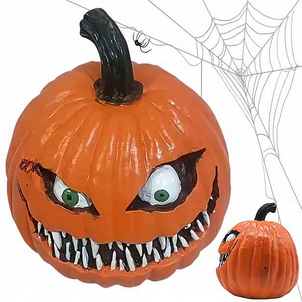 Dekorativní Dýňová Atrapa Z Pryskyřice Na Halloween – Voděodolná