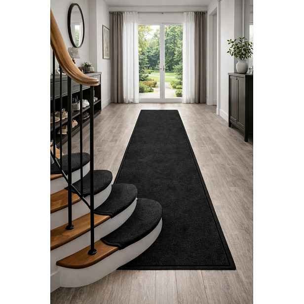 Nášlapy na schody Eton černý obdélník, samolepící - 25x80 obdélník (rozměr včetně ohybu) Vopi