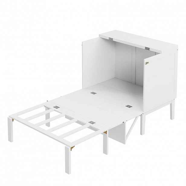 Redom POSTEL 90/200 cm s výklopným mechanismem a úložným prostorem, prostorově úsporné provedení, Bílá
