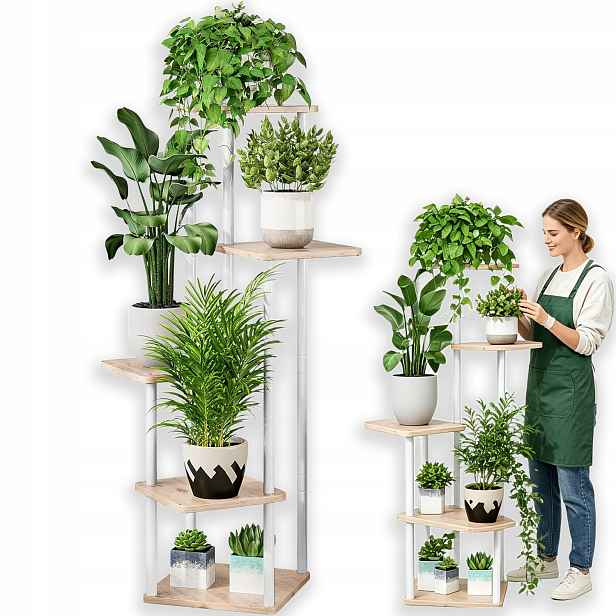 Stojanový Květináč Stojan Regál Na Květiny Rostliny Police 6-ÚROVŇOVÉ 106 CM