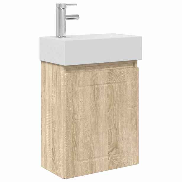 vidaXL Koupelnová skříňka s baterií Dub sonoma 45,5 x 25,5 x 84 cm