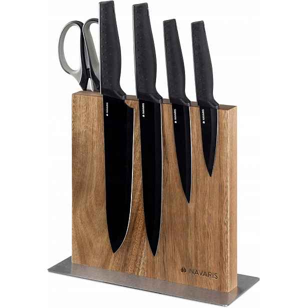 Držák Na Stojan Na Nože Oboustranný Magnetický Dřevěný Blok Bambus 25X23 CM