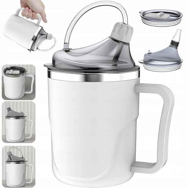 Hrnek S Úchytkami A Náustkem Pro Seniory, Dospělý, 400 ML Pro Pacienty