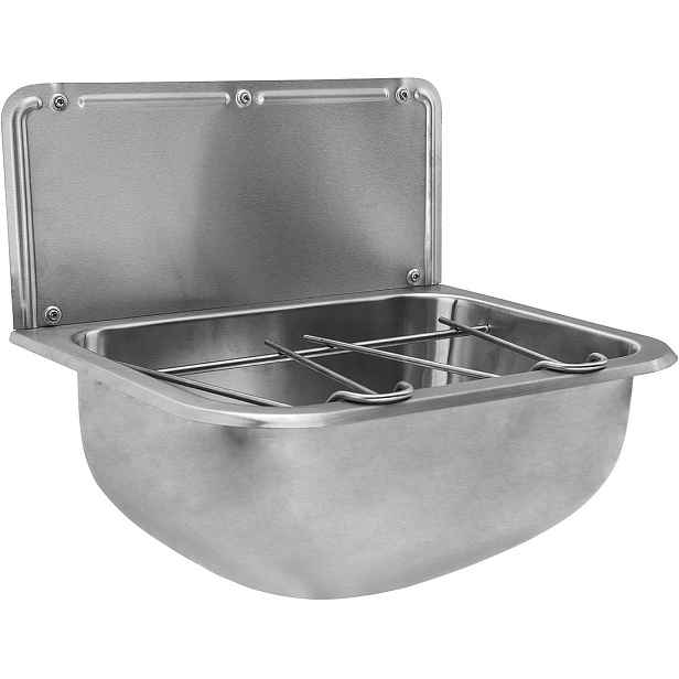 NOFER Závěsná výlevka se zády a roštem 460x246x342 mm, nerez mat
